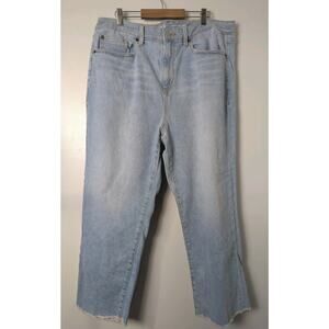 Torrid High Rise Ankle Crop Classic Denim Jeans Size 18 Raw Hem Stretch